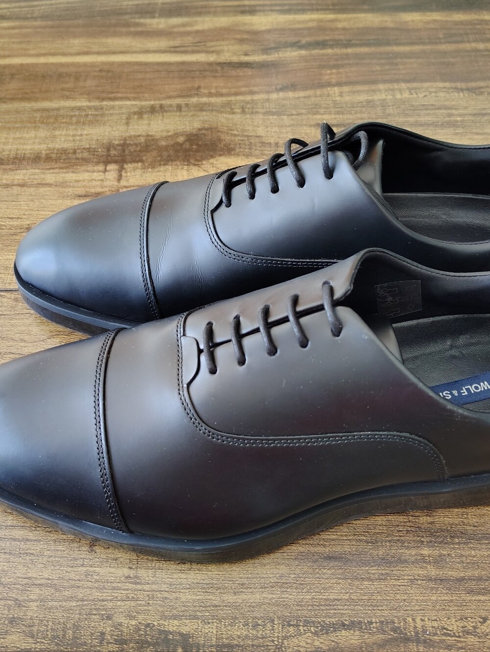 Wolf & Shepherd Oxford Closer Men’s 9.5 Black Leather Made in Portugal 9.5 - Picture 3 of 8